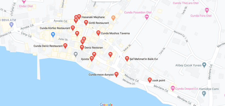 cunda adası restoranları